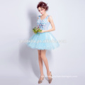 Short Prom party dress women chiffon evening dress light blue short bridesmaid dress